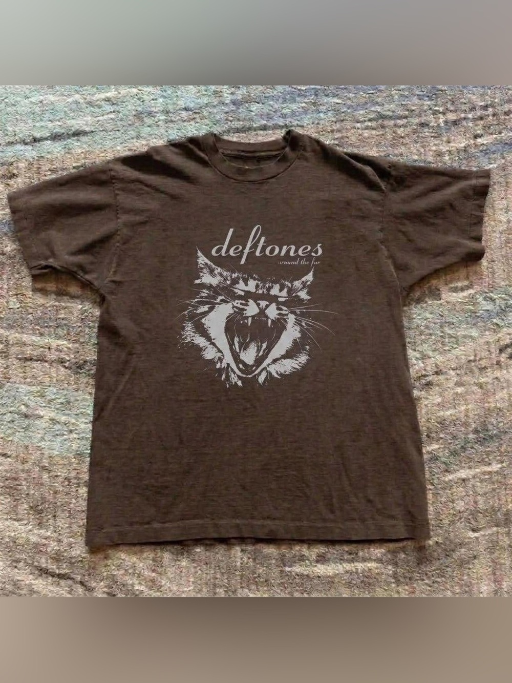 Deftones Around The Fur Cat Dark Chocolate Alt Metal Rock Graphic T-Shirt